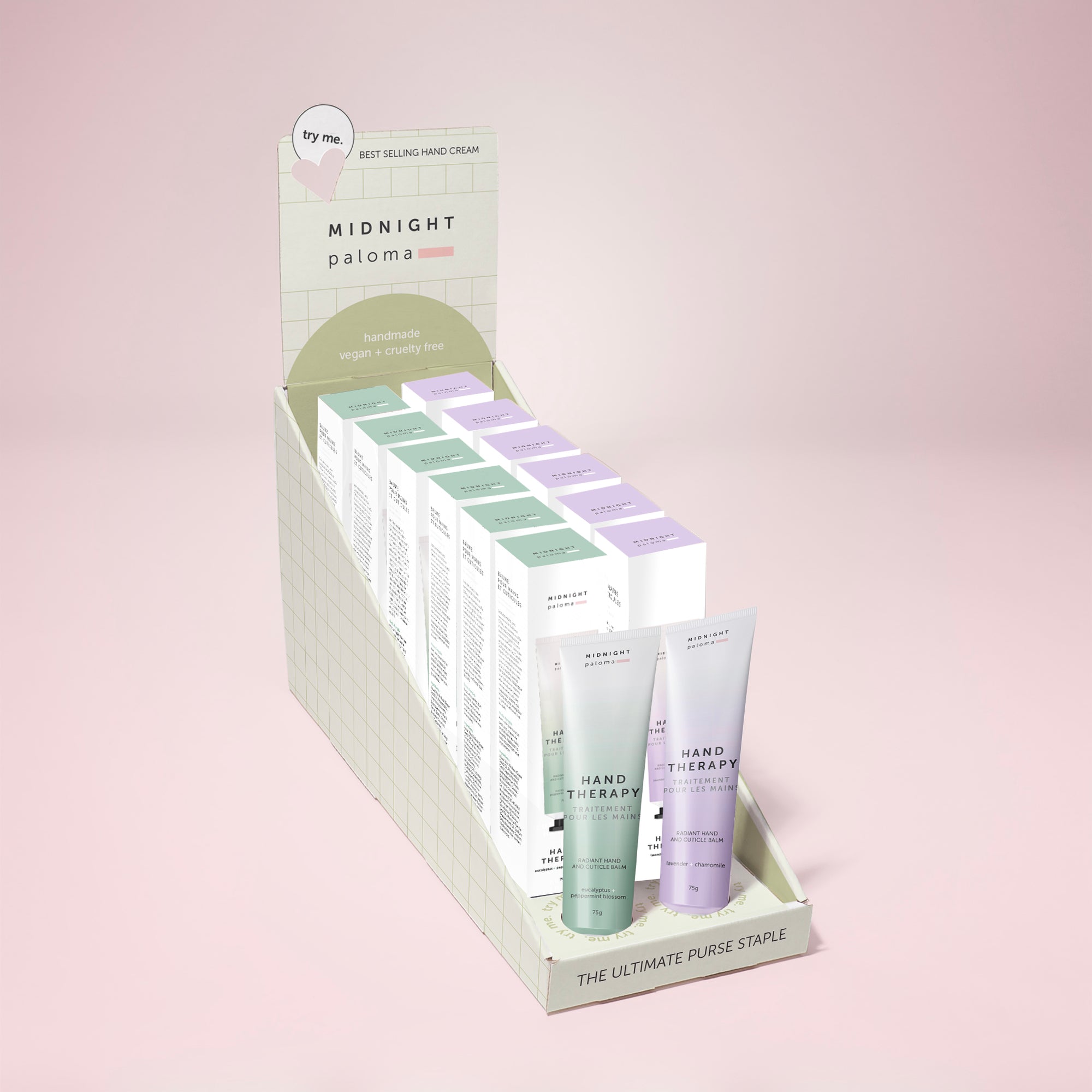Retail Display - NEW! Hand Therapy Lavender Chamomile + Eucalyptus Peppermint Blossom