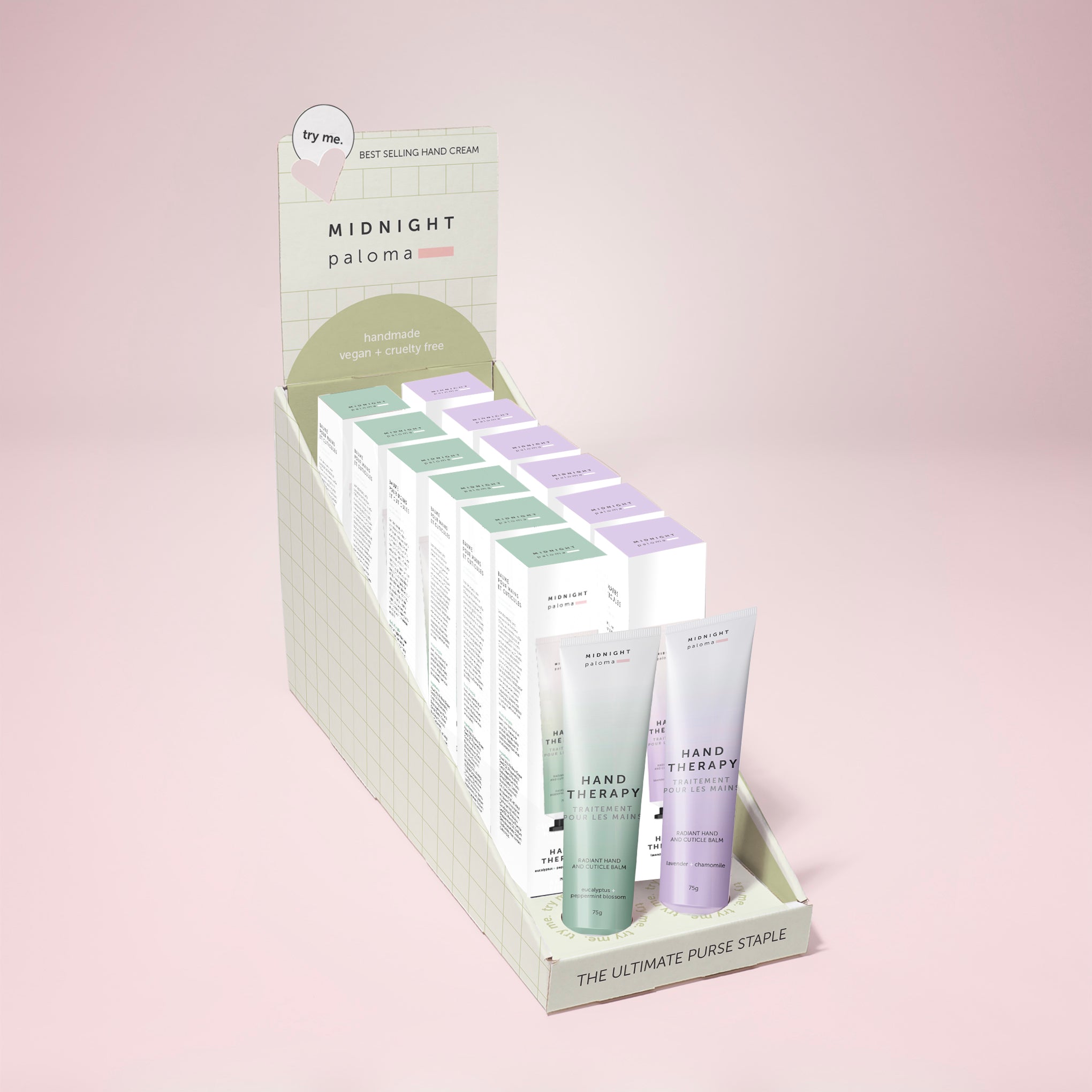 Retail Display - NEW! Hand Therapy Lavender Chamomile + Eucalyptus Peppermint Blossom